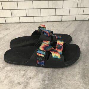 Chaco Sandals Womens Size 10 Black Tie Dye Z Cloud Slide Shoes Adjustable Straps